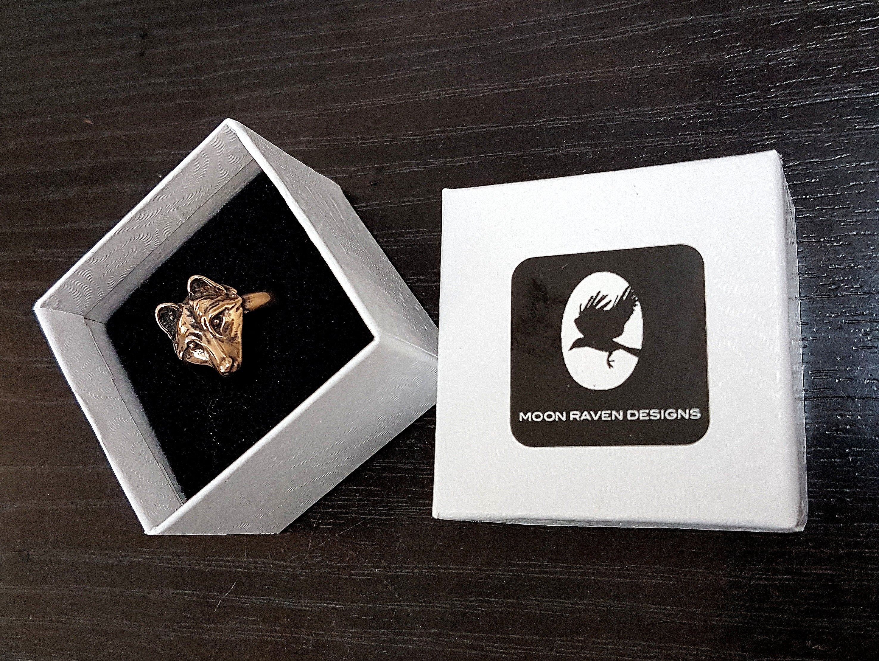 My Little Wolf Face Ring – Moon Raven Designs