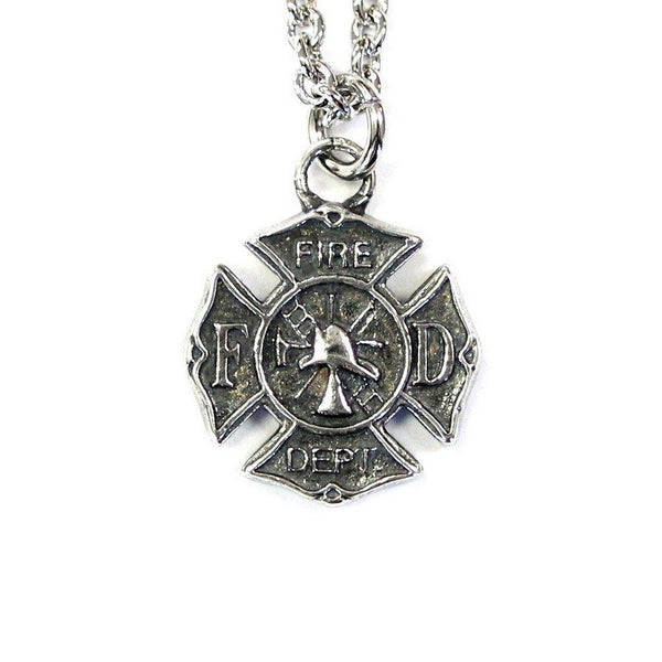 Firefighter Emblem Necklace Fire Dept - Moon Raven Designs