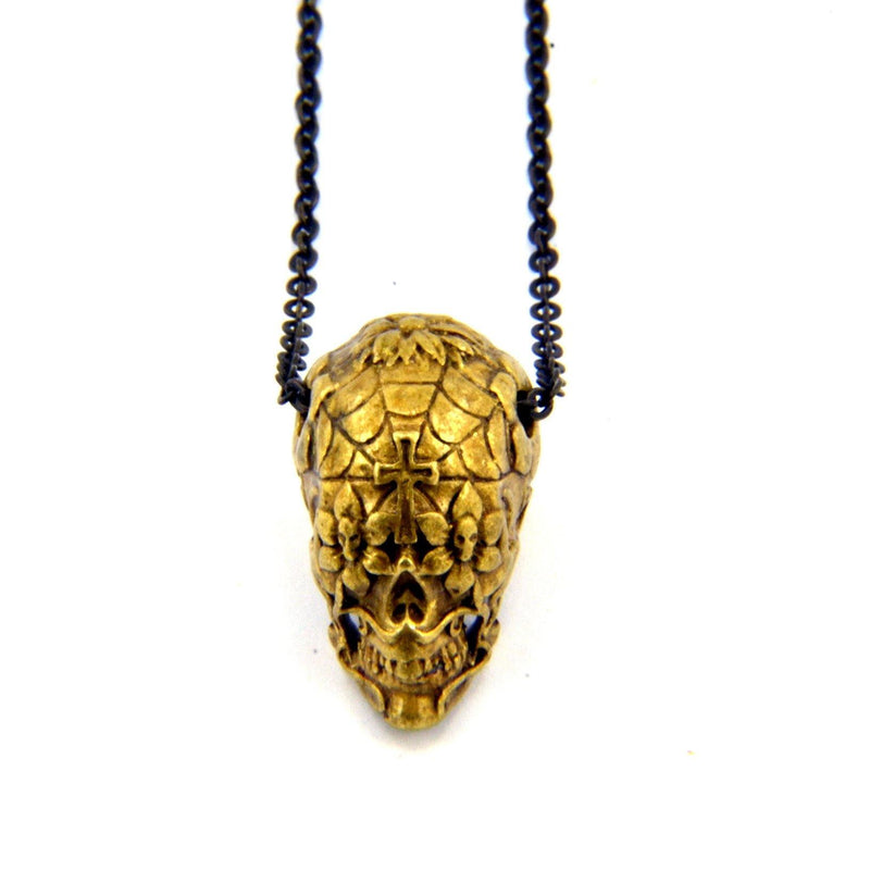 Sugar Skull  Necklace Day of the Dead Pendant - Moon Raven Designs