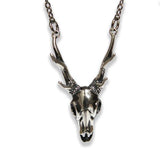 Sterling Deer Skull Pendant Necklace - Moon Raven Designs