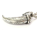 Engraved Sterling Silver Wolf Claw Necklace Wolf Claw Pendant Necklace - Moon Raven Designs