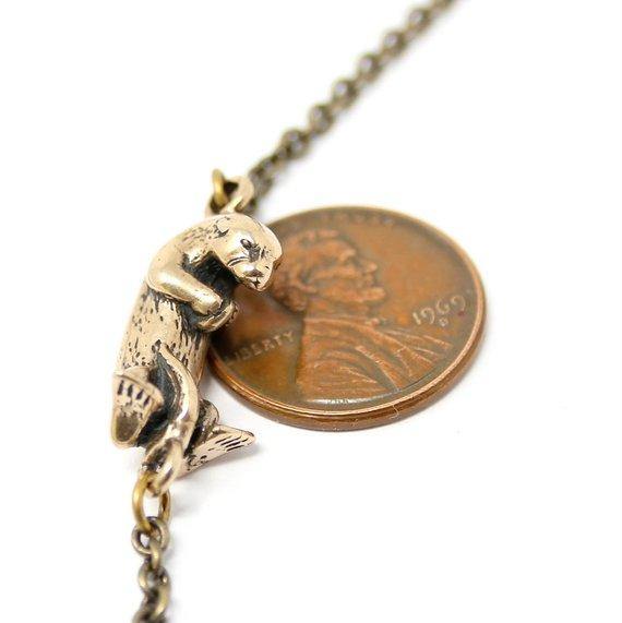 Floating Otter Charm Necklace - Moon Raven Designs