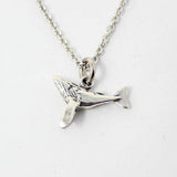 Tiny Humpback Whale Charm Necklace in Solid Sterling Silver - Moon Raven Designs
