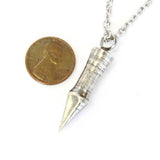 Arrowhead Cremation  Urn Necklace Bodkin  Silver Plated White Bronze - Moon Raven Designs