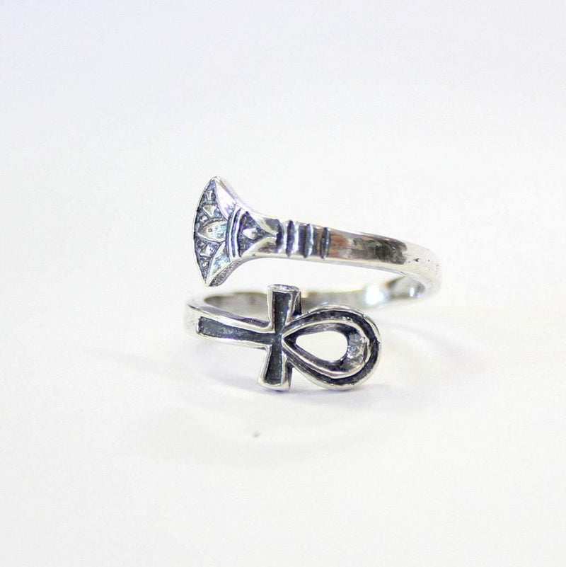 Silver Ankh Ring Egyptian Ring - Moon Raven Designs