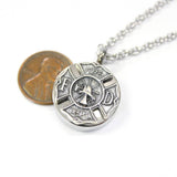 Firemens Emblem Cremation Ash Urn Necklace - Moon Raven Designs