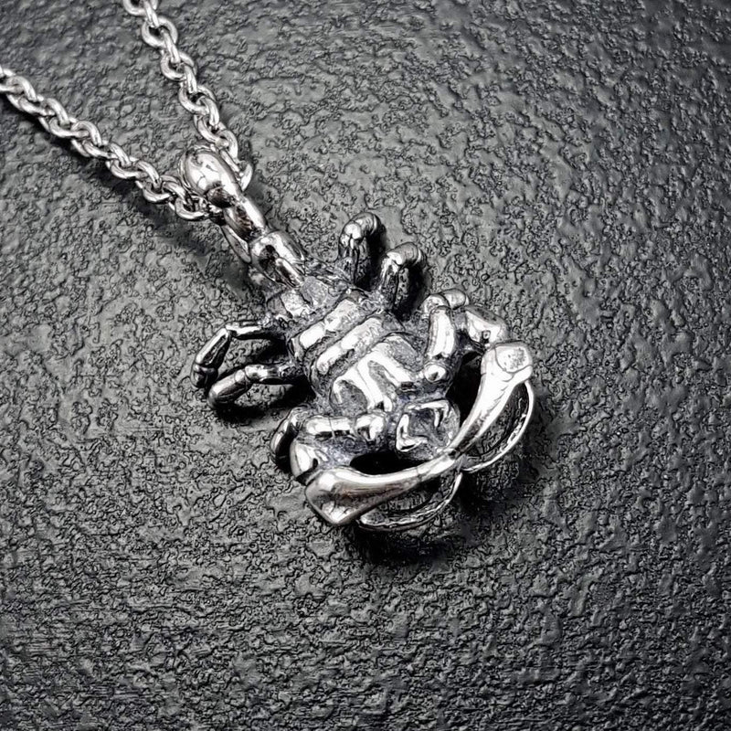 Scorpion Pendant Necklace Solid Cast Silver Plated Bronze - Moon Raven Designs