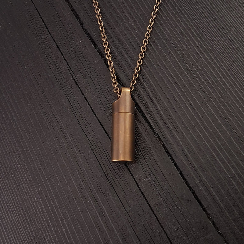 Dog Paw Print Tear Drop Cremation Ash Urn Necklace - Solid Bronze - Custom Engraved Personalised Mourning Pet Urn