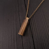 Dog Paw Print Tear Drop Cremation Ash Urn Necklace - Solid Bronze - Custom Engraved Personalised Mourning Pet Urn