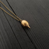 Baby Otter Charm Pendant Necklace - Solid Hand Cast Jewelers Bronze - Polished Oxidised Finish - Unisex Gift - Multiple Chain Lengths