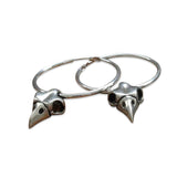 Owl Skull Hoop Earrings - Moon Raven Designs