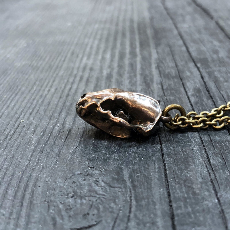 Hyena Skull Necklace in Solid Bronze