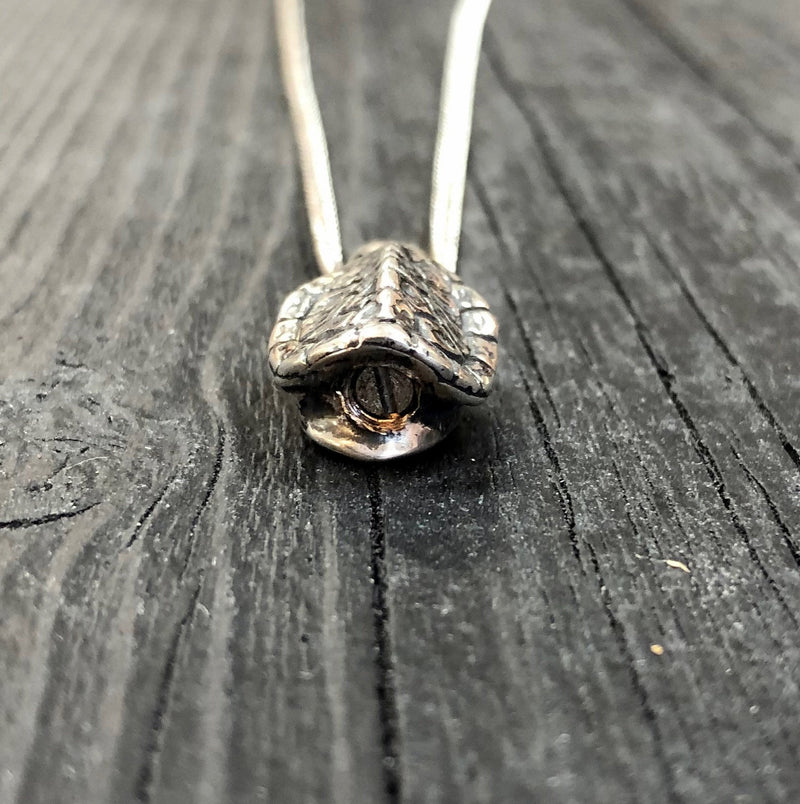 Turtle Shell Cremation Urn Necklace  in Solid Sterling SilverTerrapin Bereavement Memorial Gift