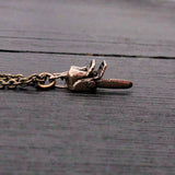 Solid Bronze Chainsaw Necklace Chainsaw Charm Necklace