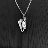 Horse Skull Charm Pendant Necklace - Solid Sterling Silver - Multiple Chain Lengths Available - Equine Equestrian Jewelry Gift