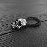Human Skull Hair Tie Pony Tail Holder Solid Cast Stainless Steel - Moon Raven Designs